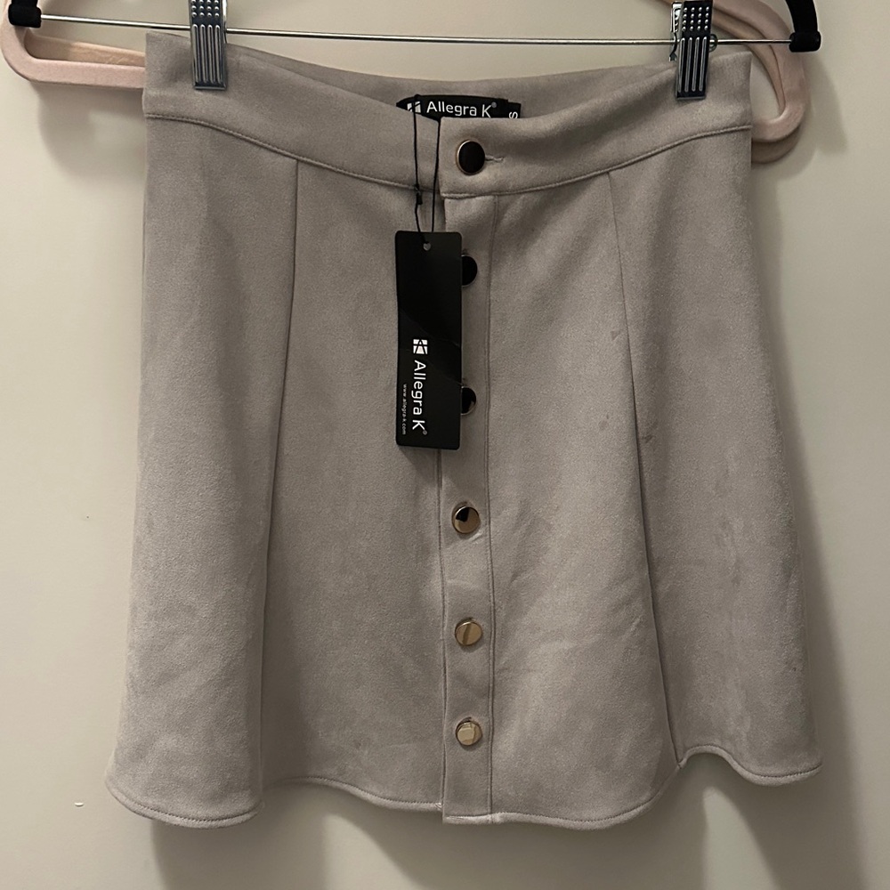 Allegra K Women's grey Button-Front Skirt